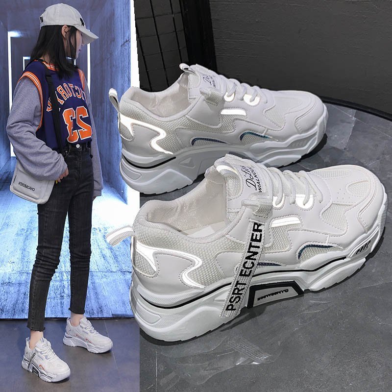 New Spring Women Sneakers Lightweight and Chunky Platform Fashion Casual Breathable Vulcanized Shoes