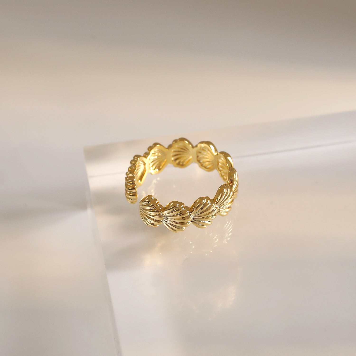 Elegant Graceful Geometric C- Shaped Ring