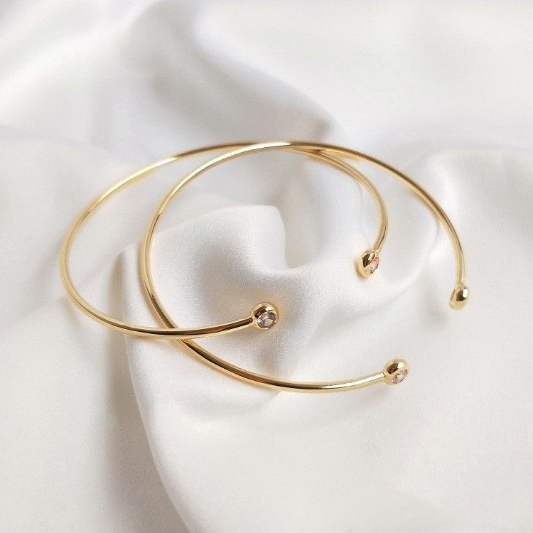 14K Gilded Inlaid Zircon Bracelet