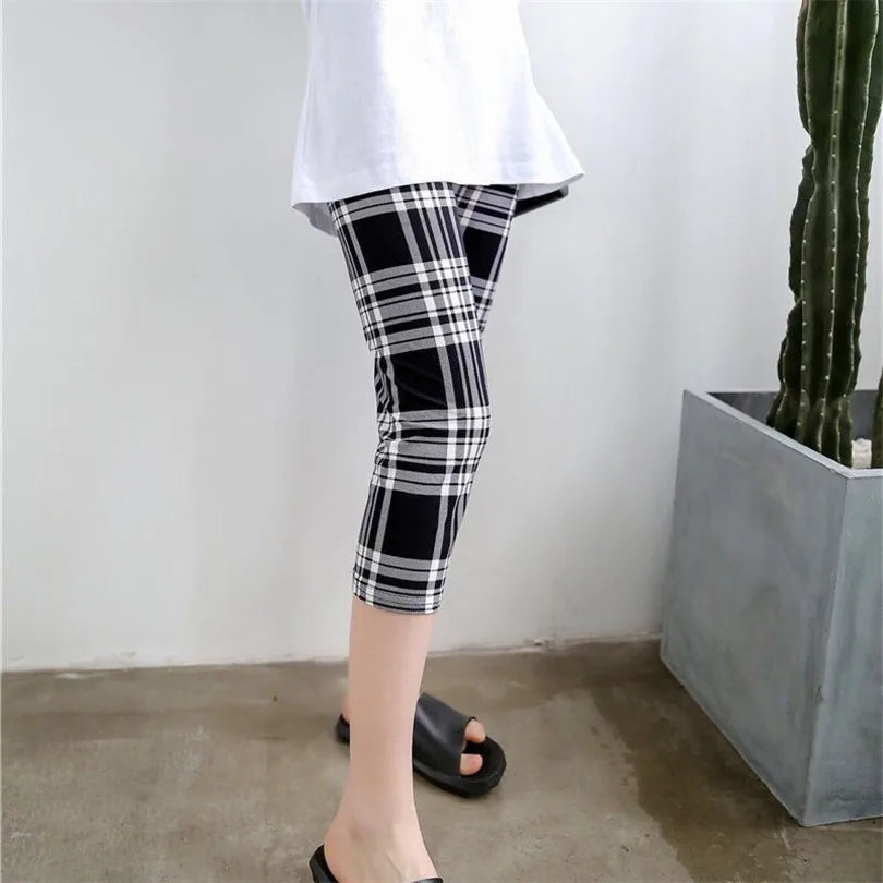 CUHAKCI Elastic Capri Fitness Leggins Workout Women Leggings Summer Balck Jegging High Waist Mujer Solid