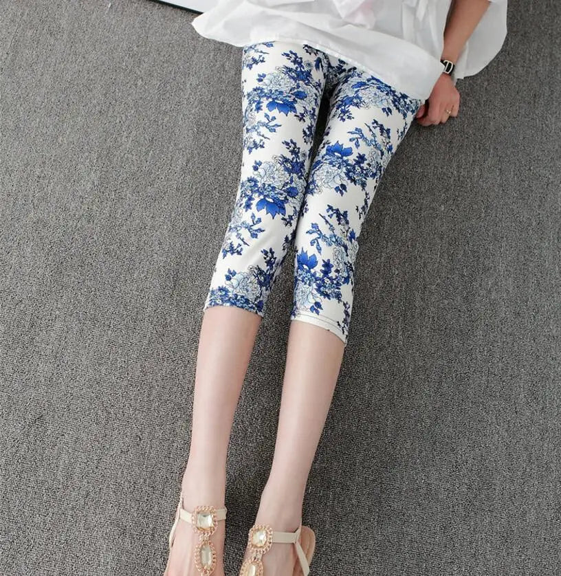 CUHAKCI Elastic Capri Fitness Leggins Workout Women Leggings Summer Balck Jegging High Waist Mujer Solid