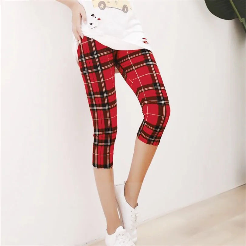 CUHAKCI Elastic Capri Fitness Leggins Workout Women Leggings Summer Balck Jegging High Waist Mujer Solid