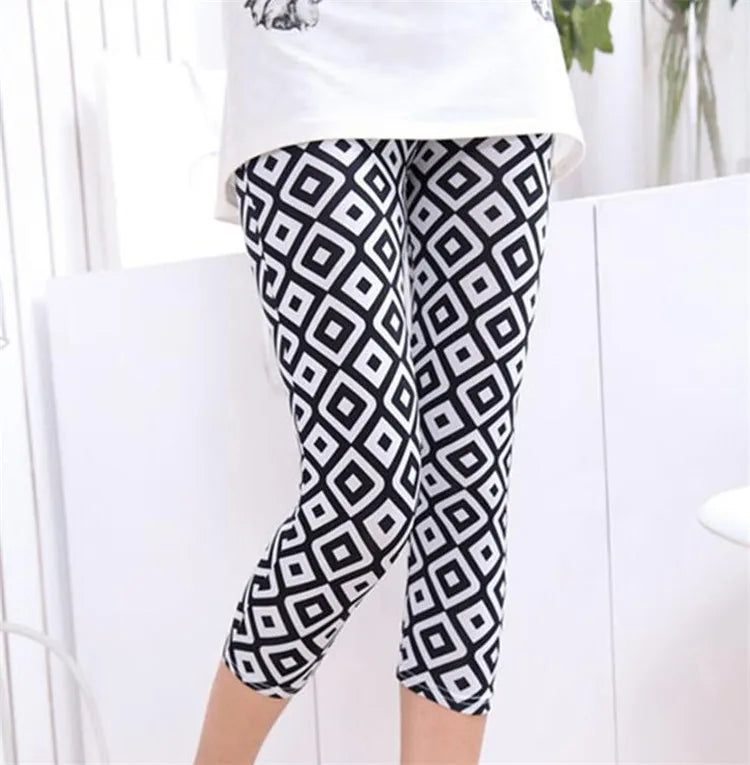 CUHAKCI Elastic Capri Fitness Leggins Workout Women Leggings Summer Balck Jegging High Waist Mujer Solid