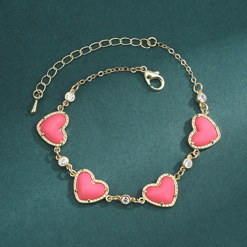 Fashion Geometry Pattern Heart Bracelet Women