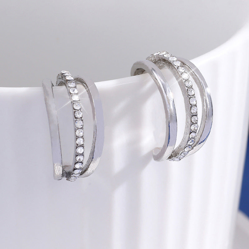 Simple Design Three-layer Stud Earrings For Women