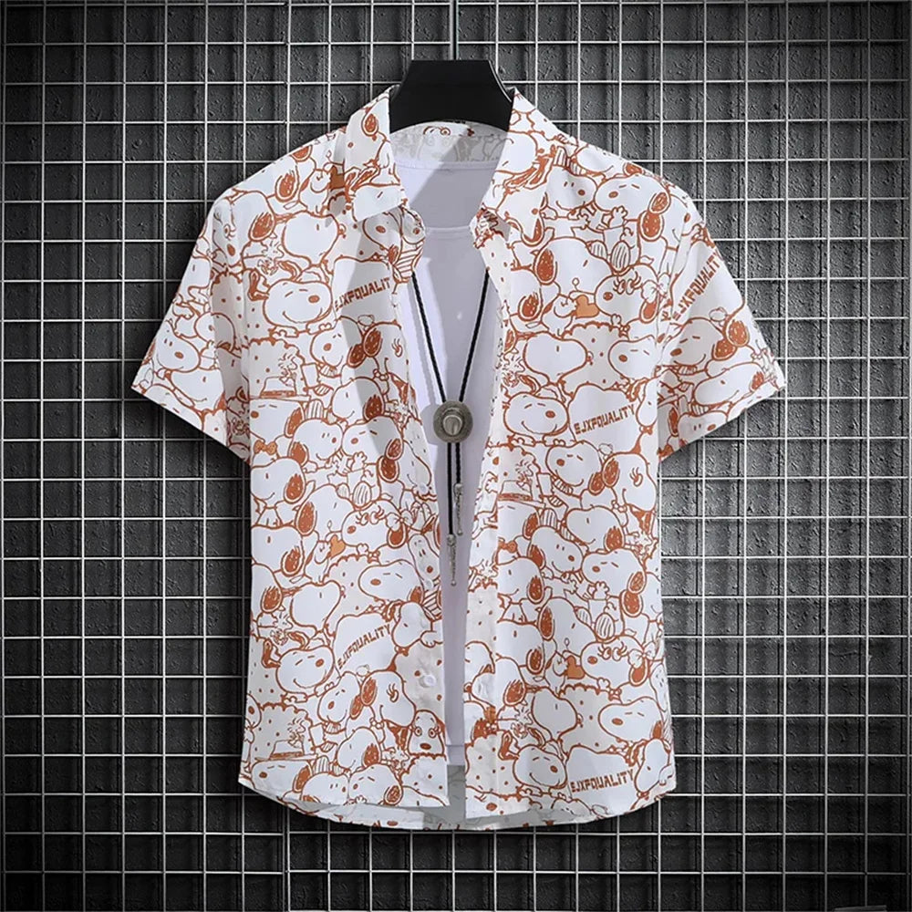 Hawaii Men's Summer Short Sleeve Printed Shirt Thin Beach Shirt Men's High Neck Polo Shirt Men's Casual Top Slim Fashion Clothes