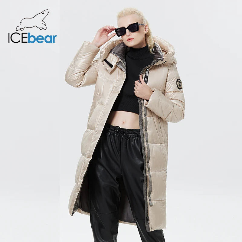Winter Fashionable Jacket Women's Hooded Warm Parkas Bio Fluff Parka Hight Quality Female Quilted Coat  GWD20155D