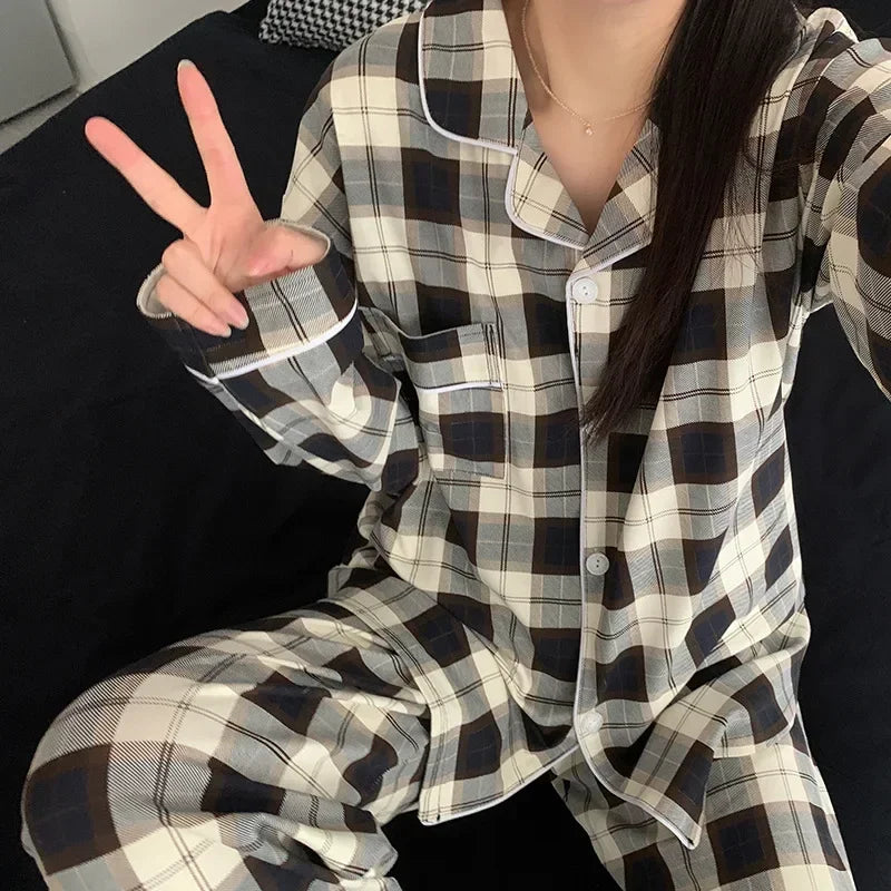 Women's Star Print Pajamas Set Long Sleeve Top And Long Pants Sleepwear 2 Piece Set For Women Autumn Casual Home Loose Pajamas