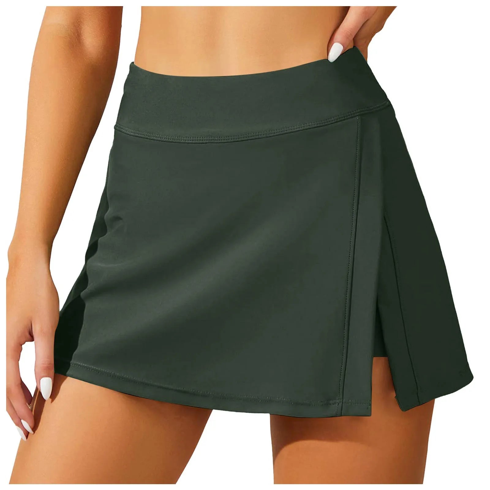 Women's Swim Skirt Belly Tightening Swim Dress Built In Shorts High Waisted Split Swim Pants Womens Bathing Suits Bottoms