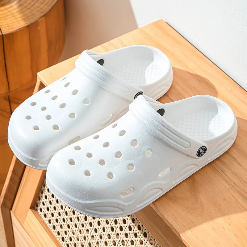 Summer Fashion Sandals Waterproof Slippers Men Shoes Outdoor Slides Soft Sole Garden Shoes Clogs EVA Beach Sandals Home Slippers