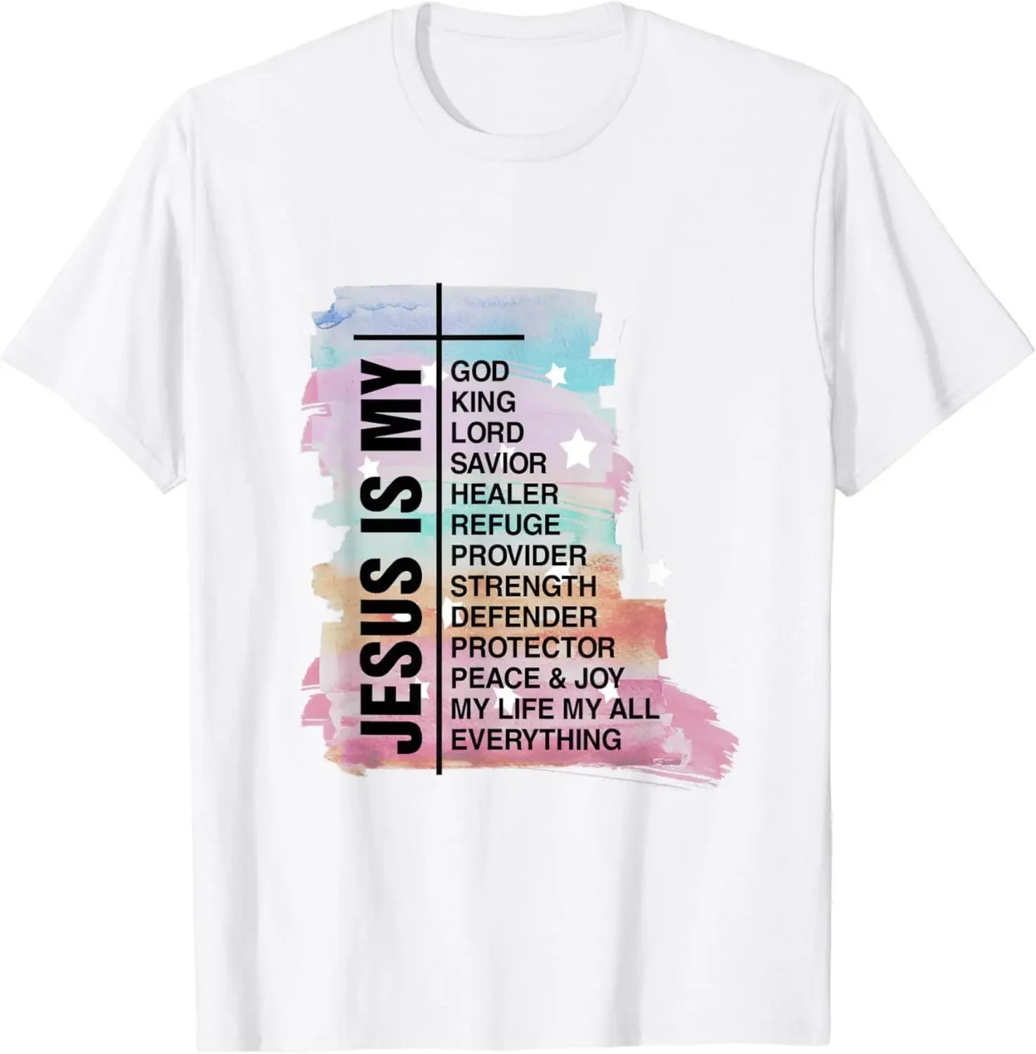 Christian Jesus Is King Design Crown T-Shirt Street Casual Couple Clothes T Shirts for Men Camisetas