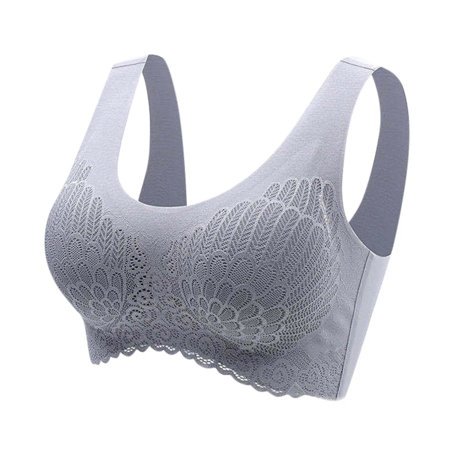 Women No Steel Ring Bar Push Up Lace Bustier Bra Thin Comfortable Breathable Underwear Wireless Intimates