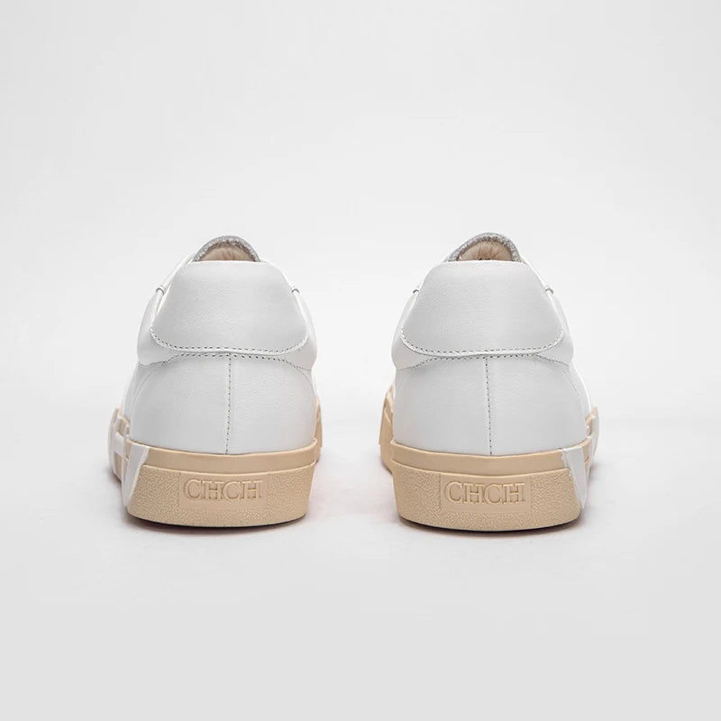 Women's Casual Shoes 2024 New Simple White Lace up Cow Leather Flat Shoes Comfortable Walking Shoes