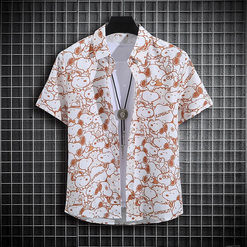 【14 colors】Men's Tropical Short Sleeve Printed Shirt Unisex Casual Tops