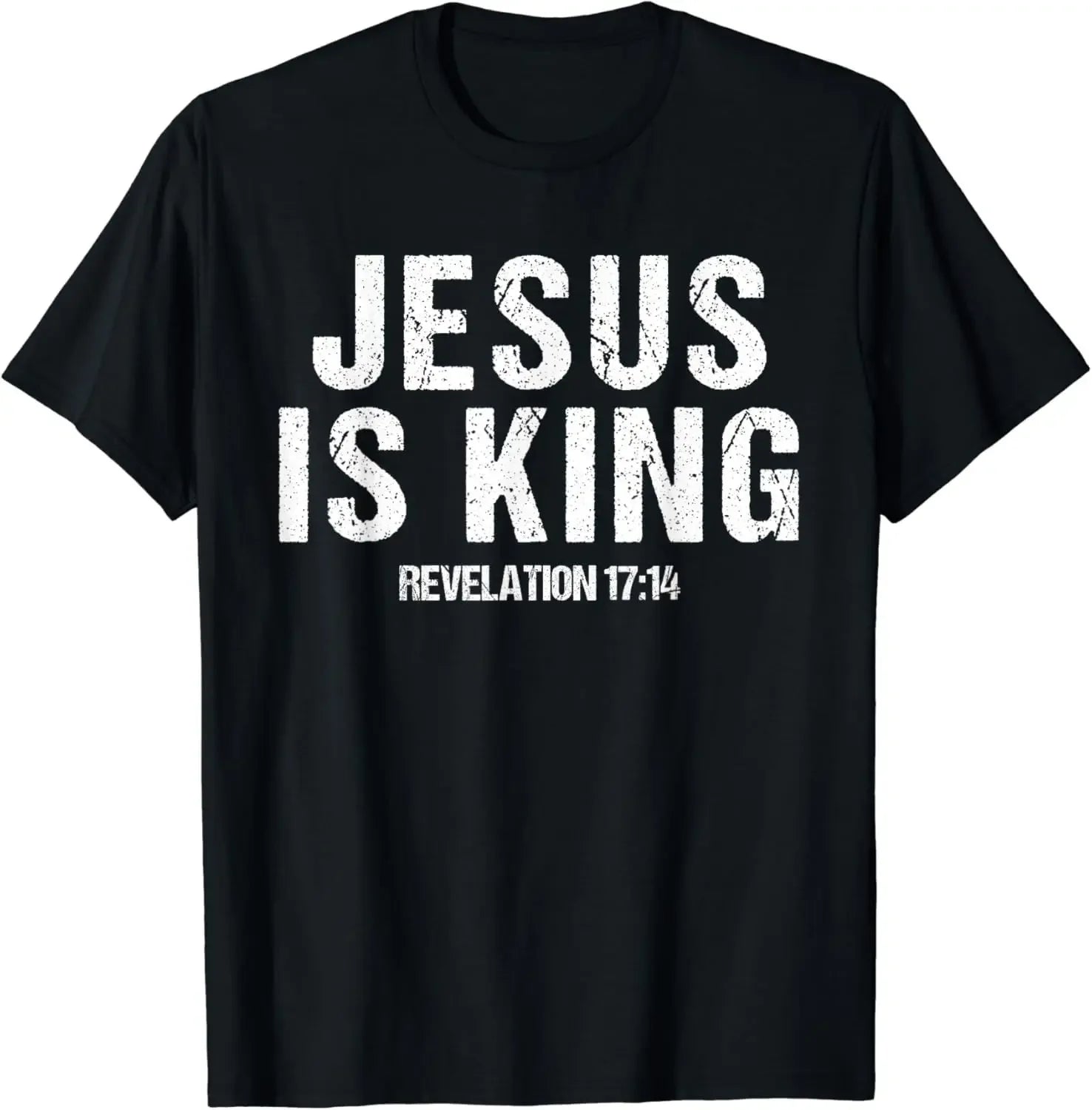 Christian Jesus Is King Design Crown T-Shirt Street Casual Couple Clothes T Shirts for Men Camisetas