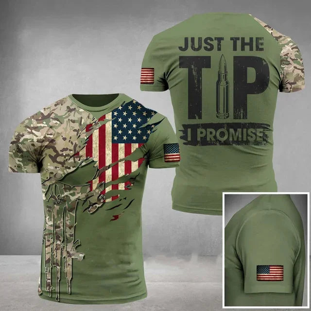 USA Flag & Coat of Arms Graphic Tee Summer Casual Streetwear Men's Fashion Loose T-shirts Boy Oversized Short Sleeve Tops