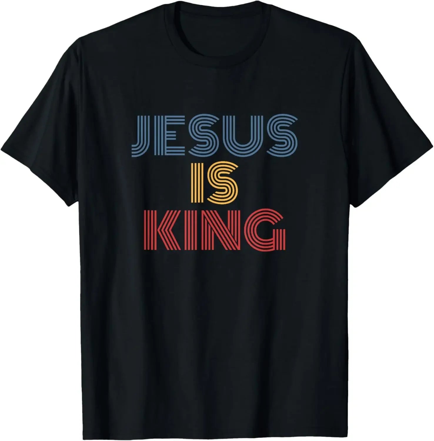 Christian Jesus Is King Design Crown T-Shirt Street Casual Couple Clothes T Shirts for Men Camisetas