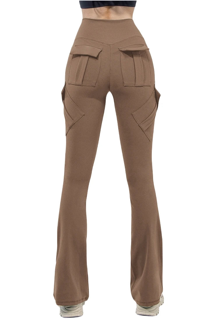 Newest Women Wide Leg High Stretch Yoga Leggings Naked Feeling Compression Fitness Workwear with pockets Yoga Pant 