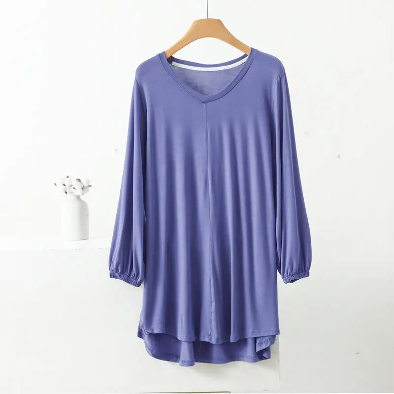 V-Neck Plus size Tshirt for women Summer Loose T-shirts Modal Bottoming Tee Tops XL to 8XL Solid color Casual Tees