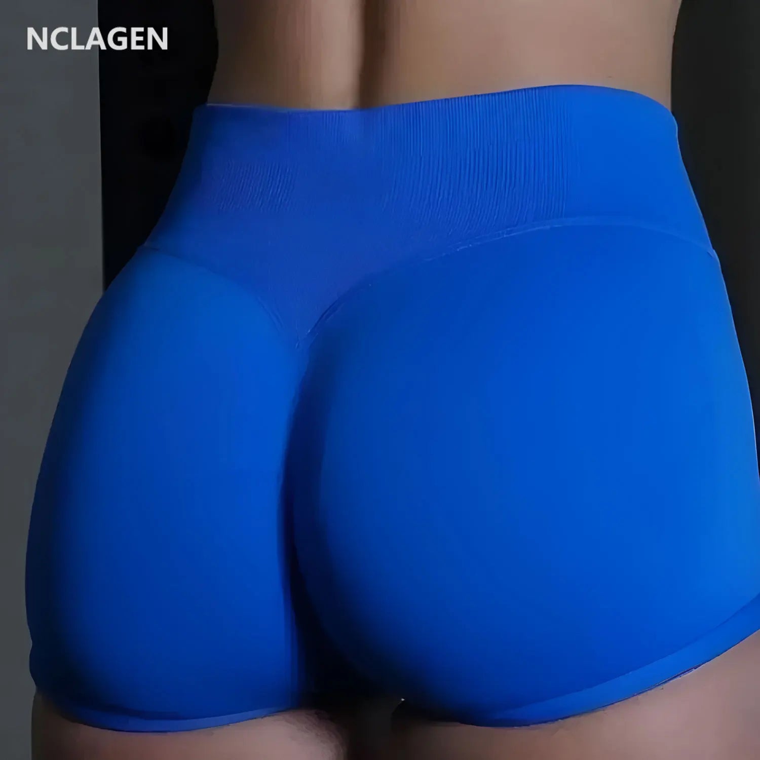 NCLAGEN Women Low Rise Impact Shorts Sports Workout Gym Running Seamless Leggings Scrunch Booty Hip Lifting Yoga Biker Shorts