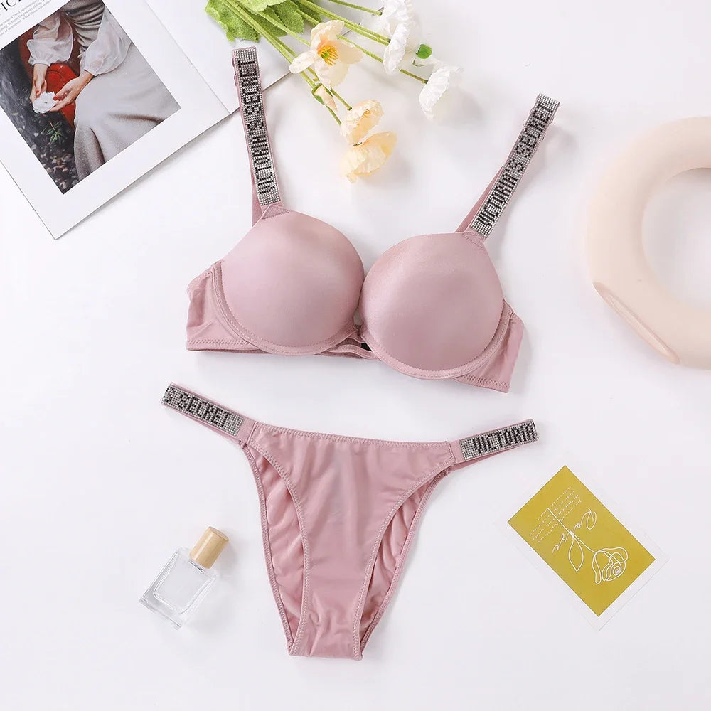 Women's New Fashion Sexy Lingerie Sporty Classic Padded Adjustable push up Victoria's Secret Lingerie Set Underwear Set