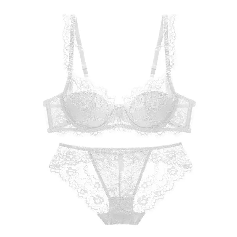 Women Sexy Lingerie Set Elegant Thin Lace Bra Set See Through Brief Sets Soft Underwear Ladies Bra and Panty Set