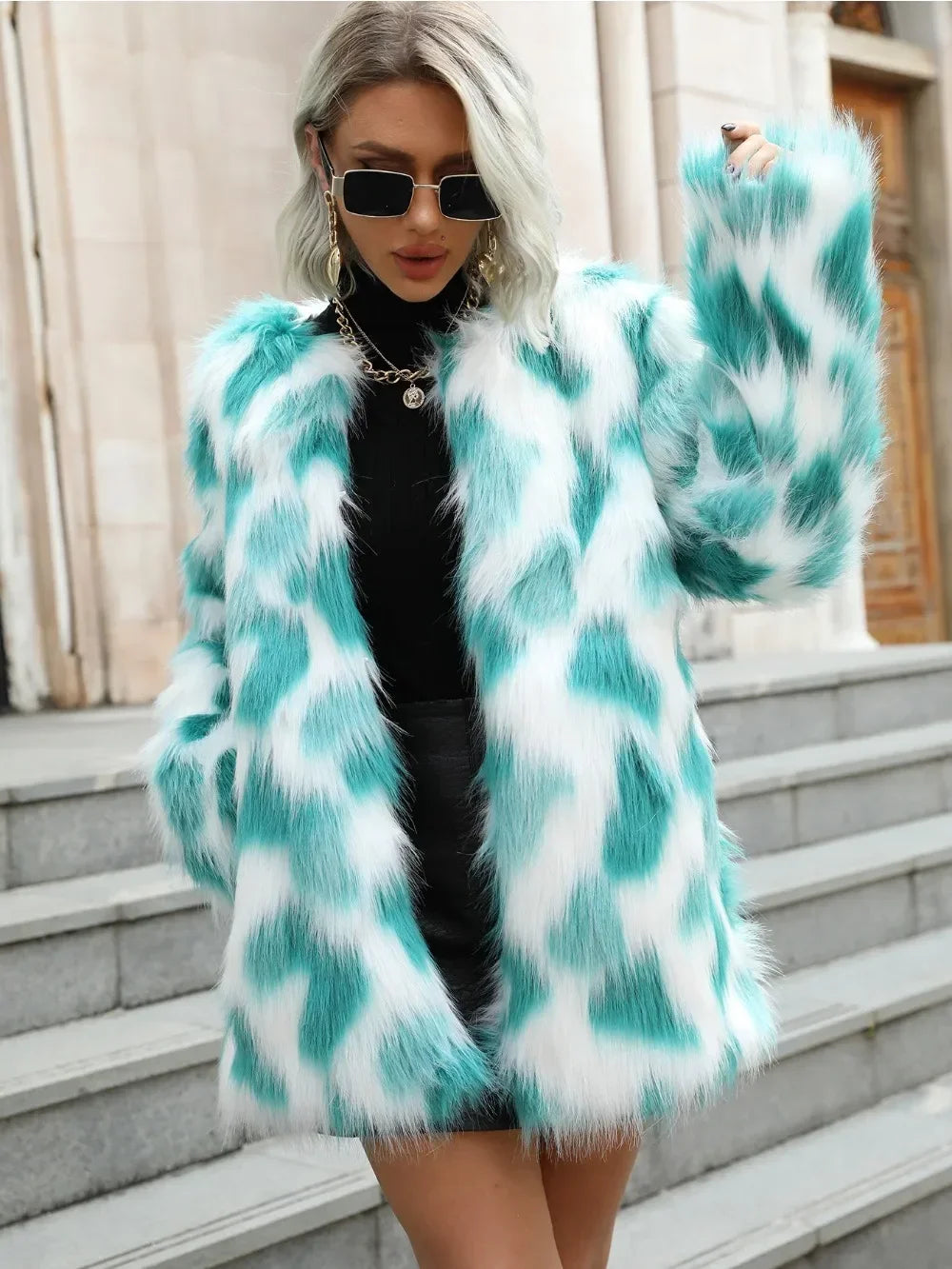 Women's Warm Faux Fox Fur Coat Winter Leisure Jacket Fur Coat Windbreaker Women Thick Fluffy Luxury Bontjas Outerwear 2023