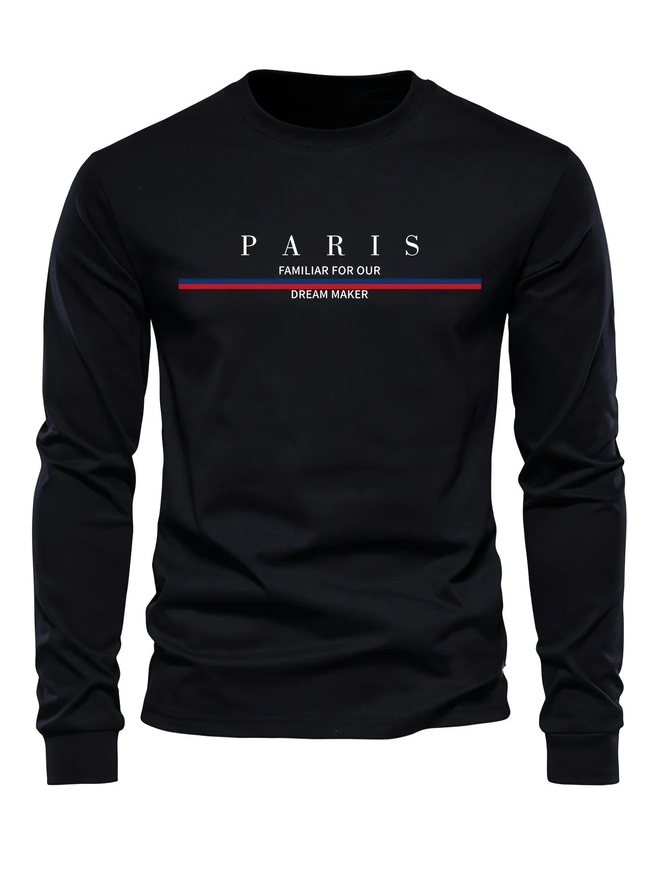 Men's Paris print SWEATS Hoodies Loose Fit Print Casual Round Neck Top Men's autumn and winter warm round neck hoodie