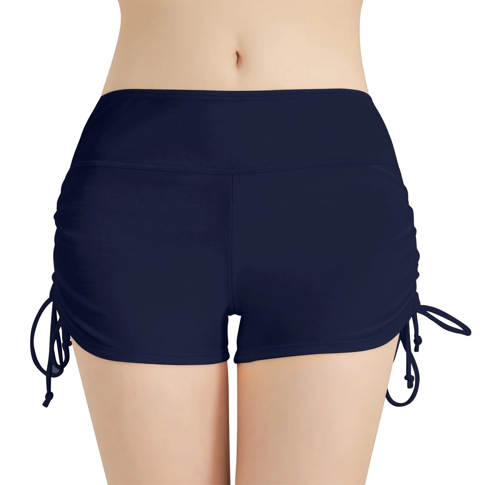 Women Swimsuit Panties Swimwear Beach Shorts High Waist Sides Adjustable Drawstring Stretch Sports Bathing Suit Tankini Bottoms