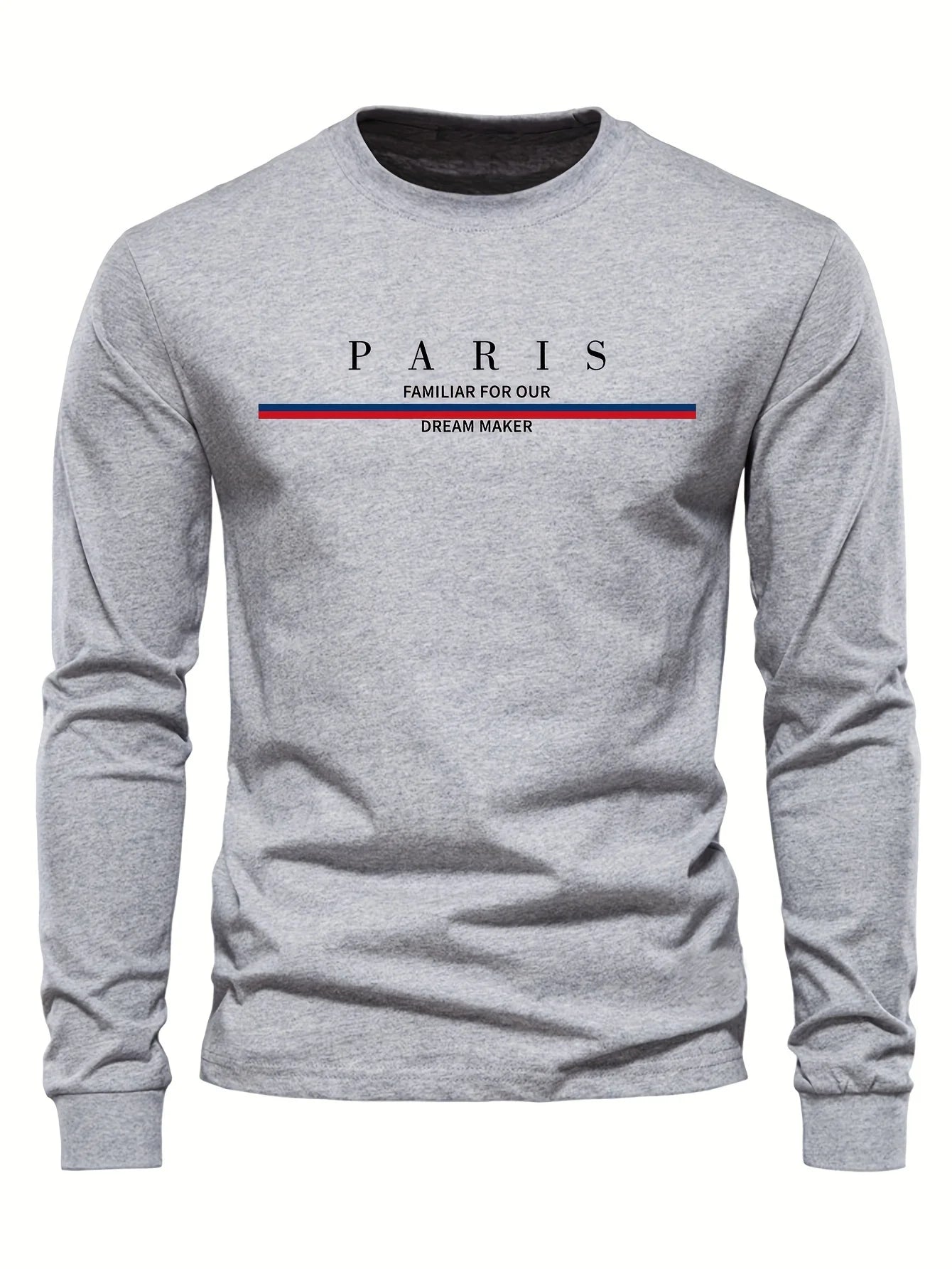 Men's Paris print SWEATS Hoodies Loose Fit Print Casual Round Neck Top Men's autumn and winter warm round neck hoodie