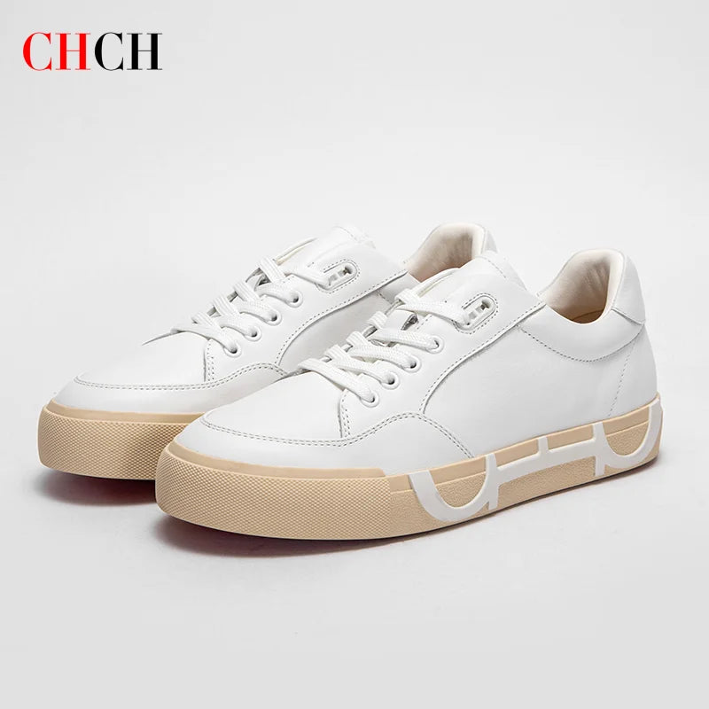 Women's Casual Shoes 2024 New Simple White Lace up Cow Leather Flat Shoes Comfortable Walking Shoes