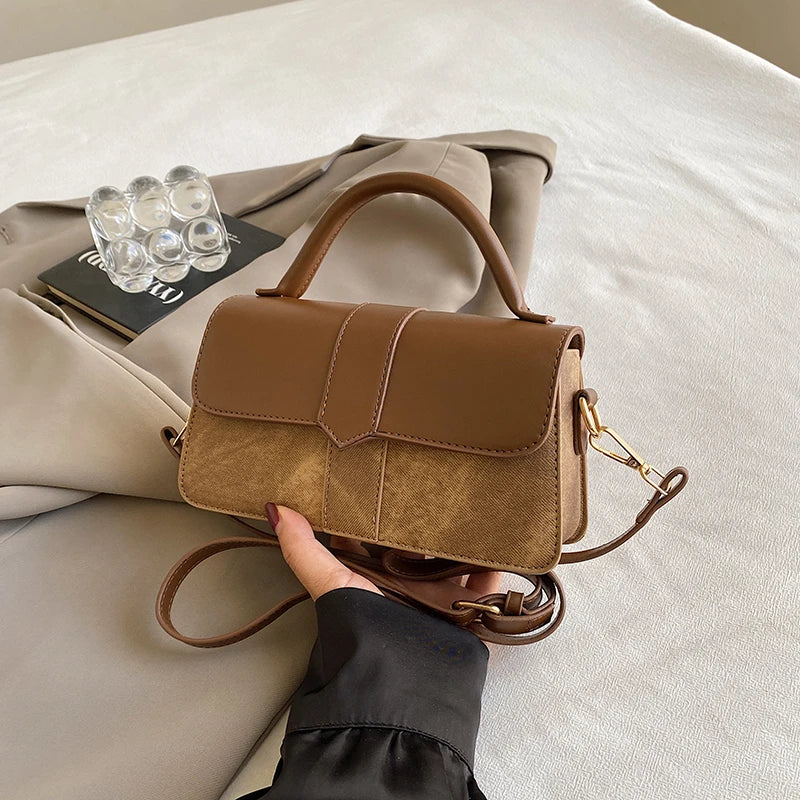 Pu Leather Shoulder Bag for Women Handbag - Fashion Crossbody Bags Vintage Underarm Bag Square Satchel (Black)