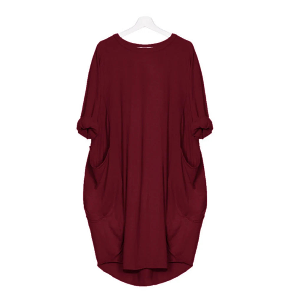 Women's Loose Long Sleeved Summer Plus Size Dress