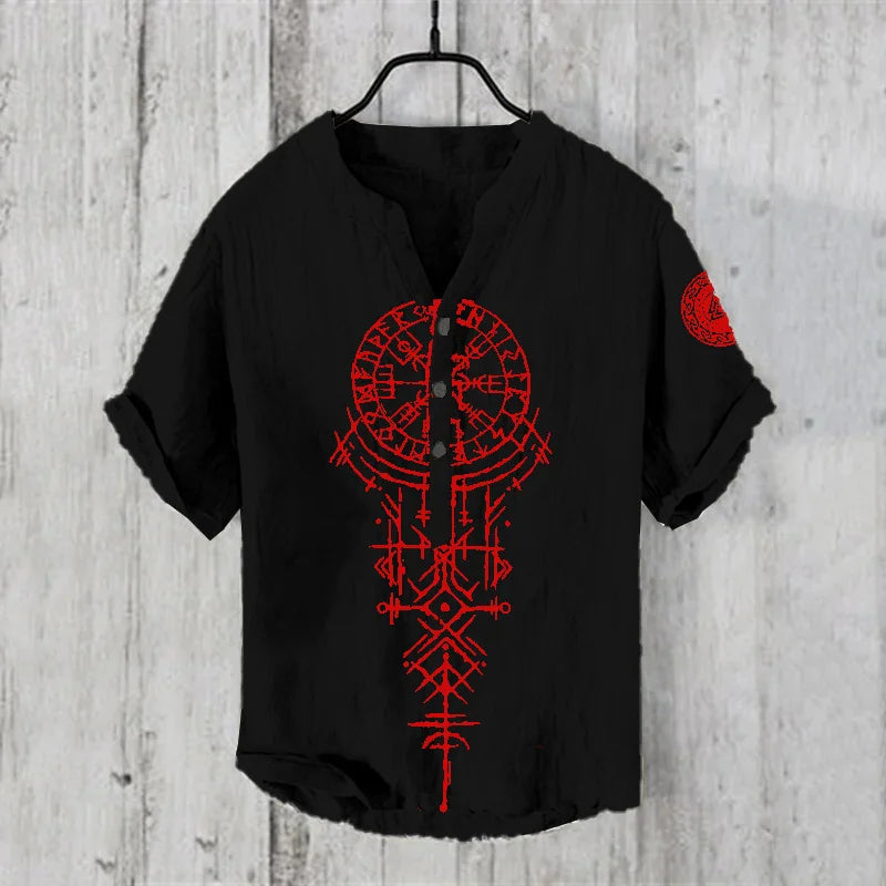 Spring and summer men's and women's T-shirts independent station casual Hawaiian style T-shirts men's tops 100% linen new hot sale