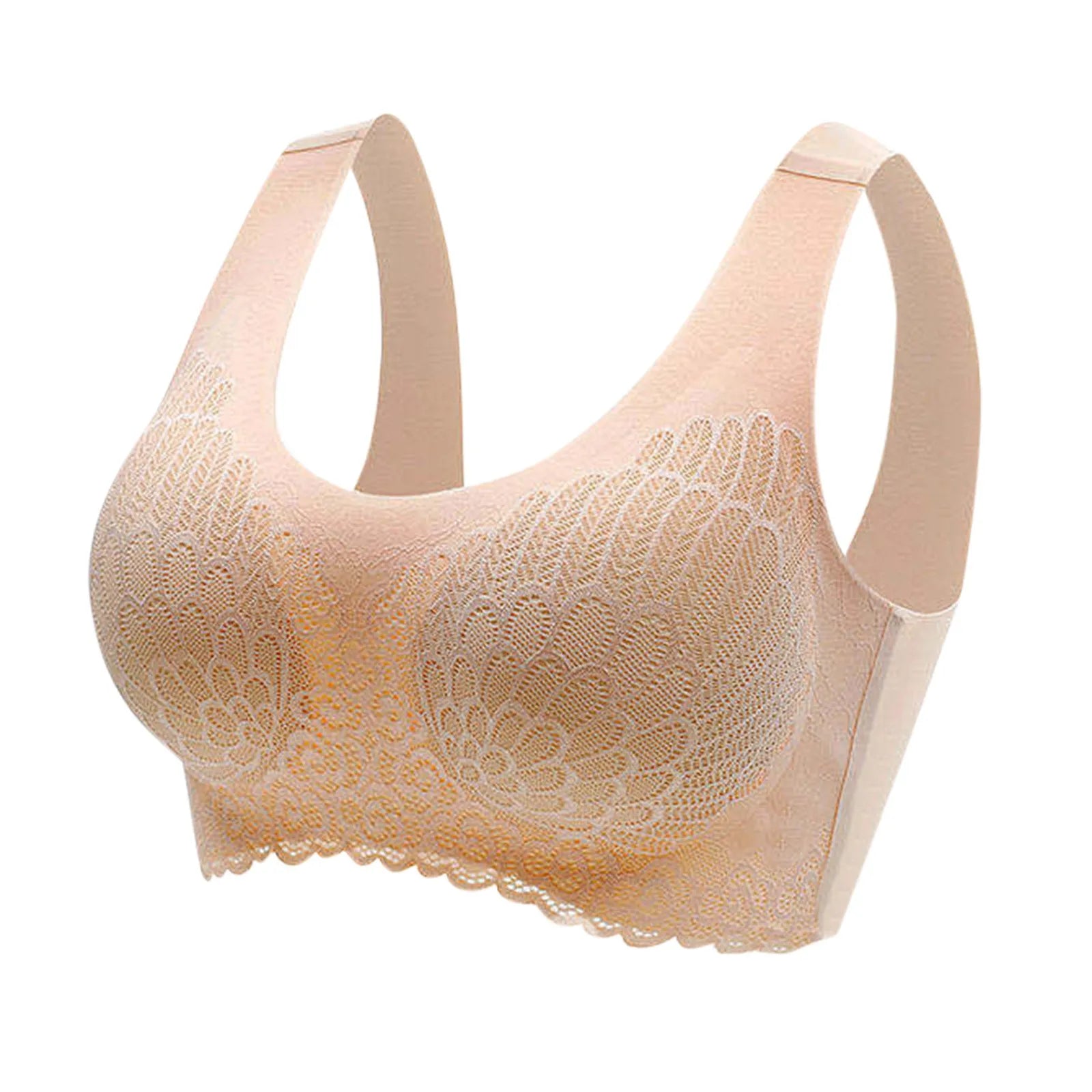 Women No Steel Ring Bar Push Up Lace Bustier Bra Thin Comfortable Breathable Underwear Wireless Intimates