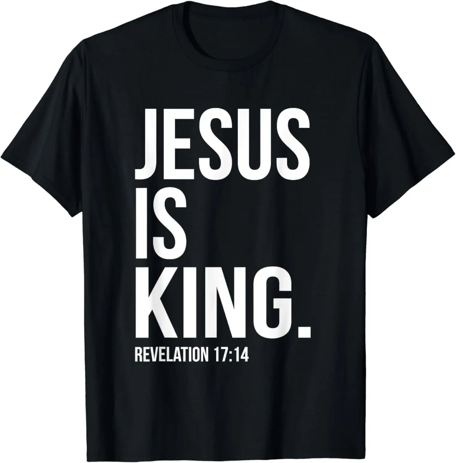 Christian Jesus Is King Design Crown T-Shirt Street Casual Couple Clothes T Shirts for Men Camisetas