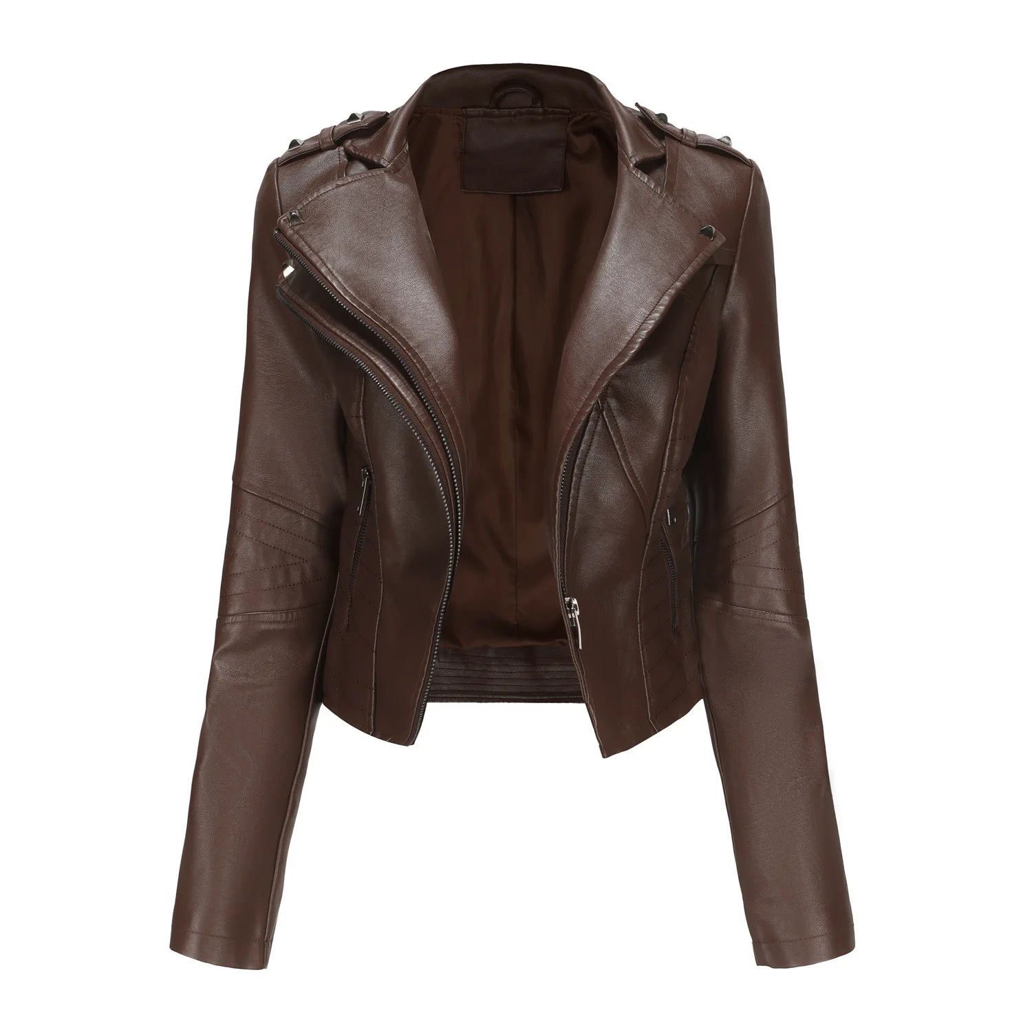 Leather coat spring women leather jacket slim motorcycle clothing Zipper fashion jackets and coats black high-quality clothing