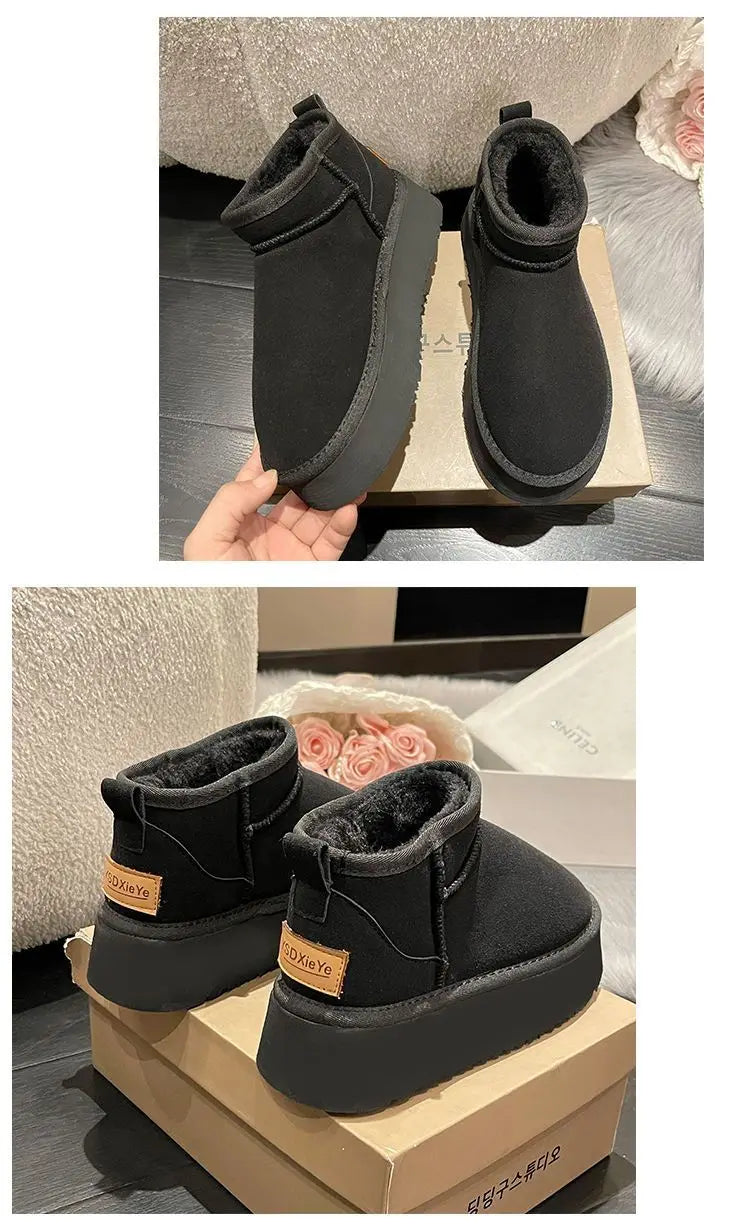 New Classic Thickened Fluff Women's Snow Boots Comfortable Warm Ankle Boots Women Winter Ladies Shoes Chunky Botas Mujer