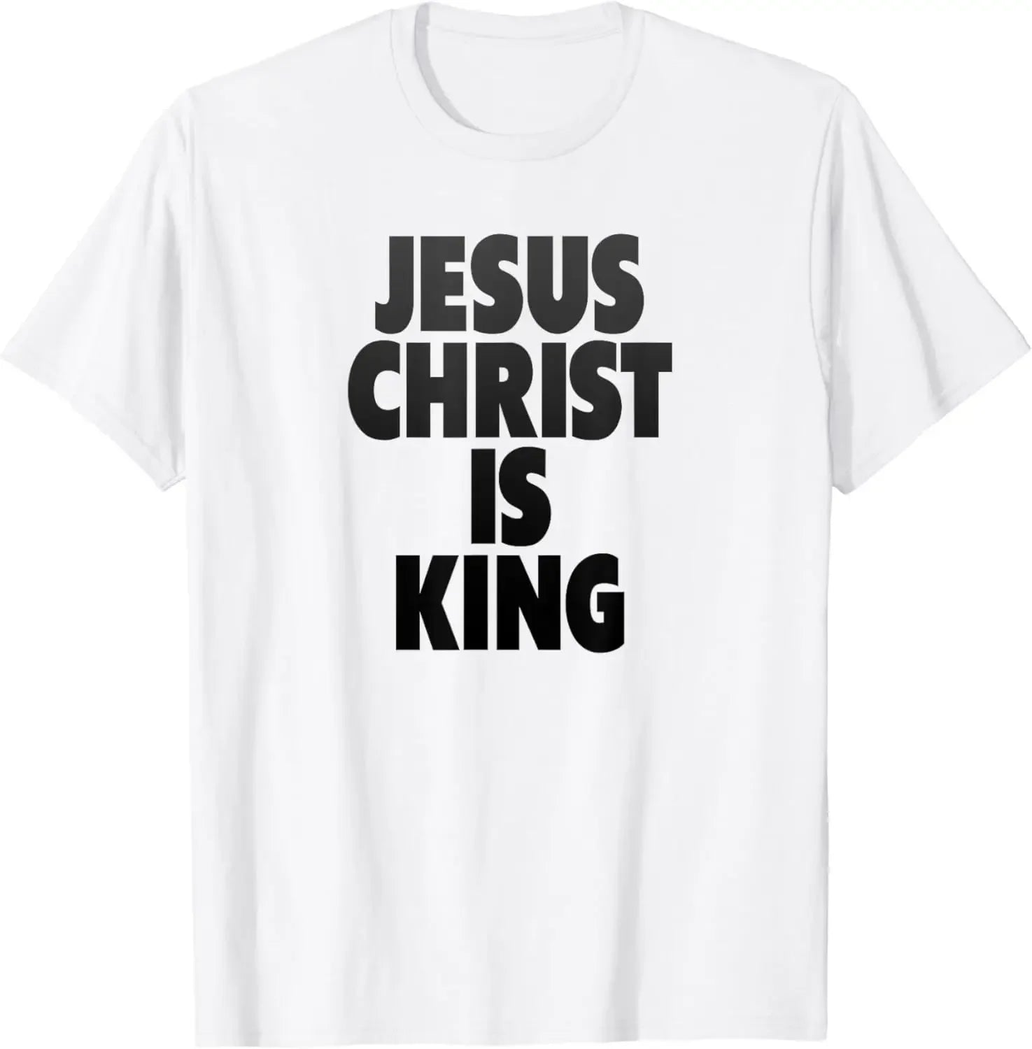 Christian Jesus Is King Design Crown T-Shirt Street Casual Couple Clothes T Shirts for Men Camisetas
