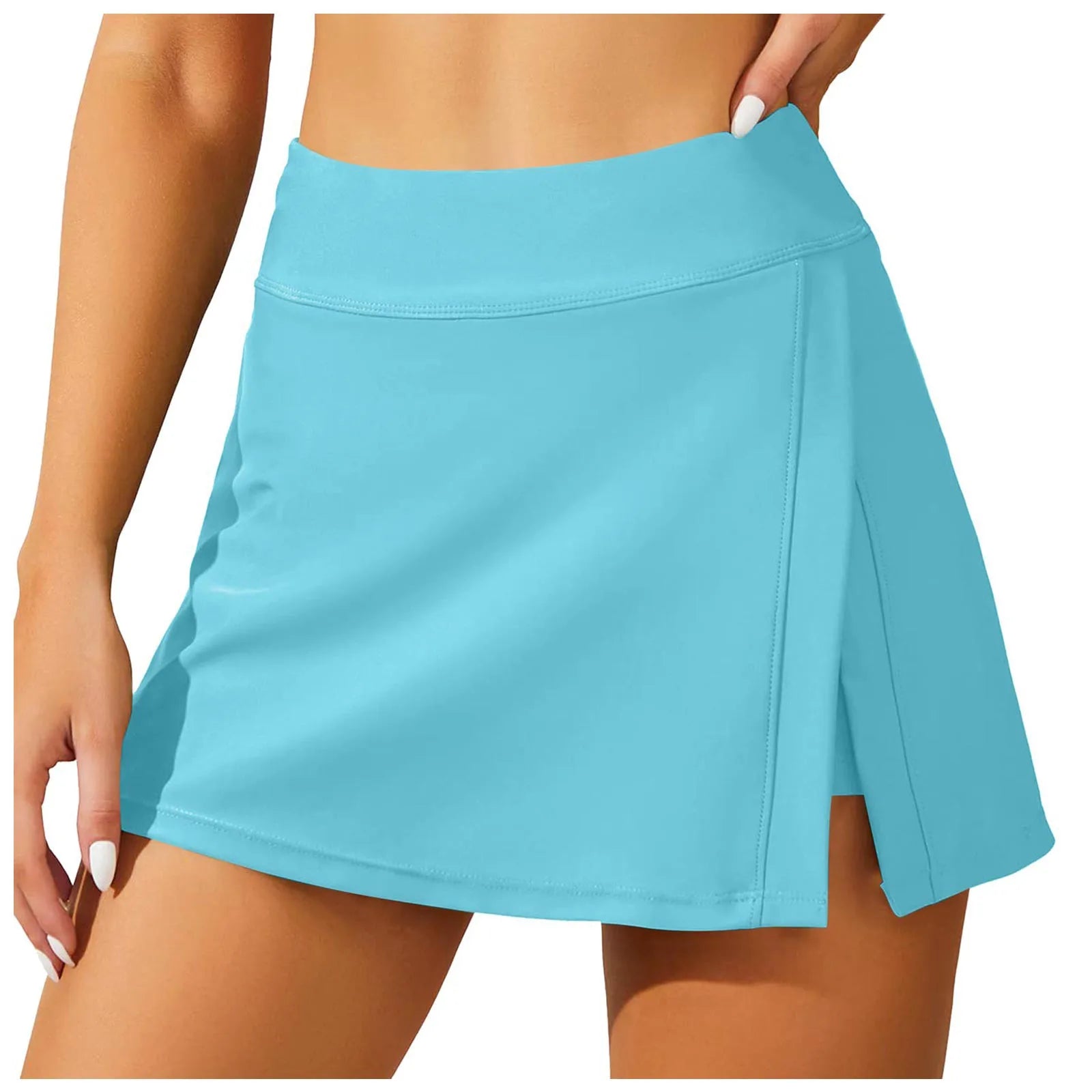 Women's Swim Skirt Belly Tightening Swim Dress Built In Shorts High Waisted Split Swim Pants Womens Bathing Suits Bottoms