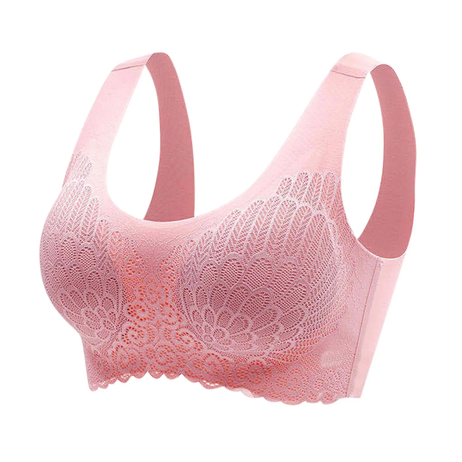 Women No Steel Ring Bar Push Up Lace Bustier Bra Thin Comfortable Breathable Underwear Wireless Intimates