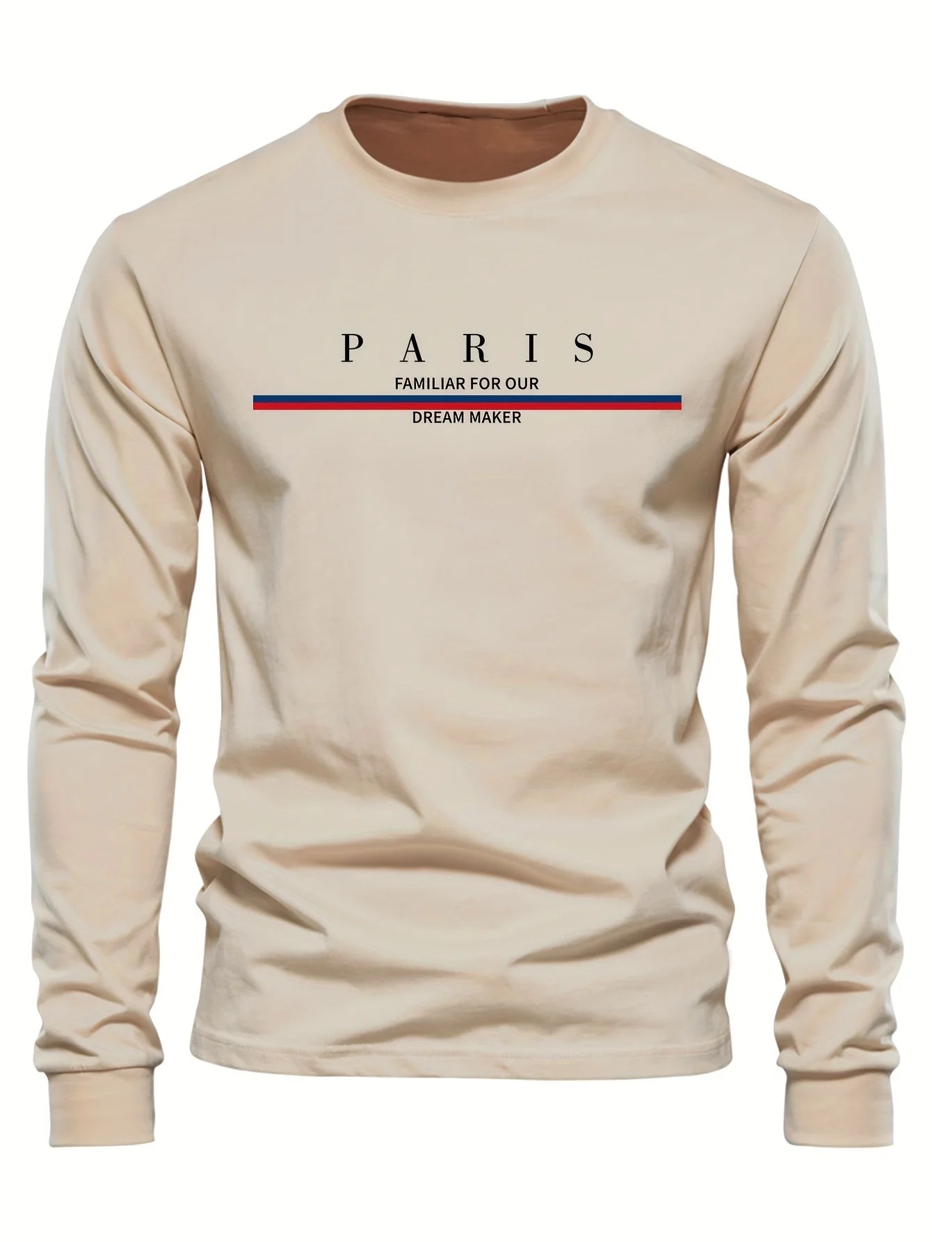 Men's Paris print SWEATS Hoodies Loose Fit Print Casual Round Neck Top Men's autumn and winter warm round neck hoodie