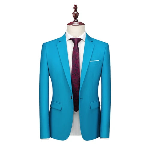 Bright Green Men's Suit Jacket, Stylish Slim Blazer, Wedding Party Dress Coat Suitable for All Seasons Asian