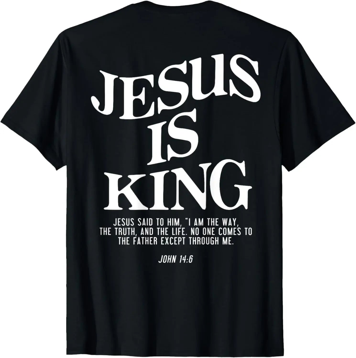 Christian Jesus Is King Design Crown T-Shirt Street Casual Couple Clothes T Shirts for Men Camisetas