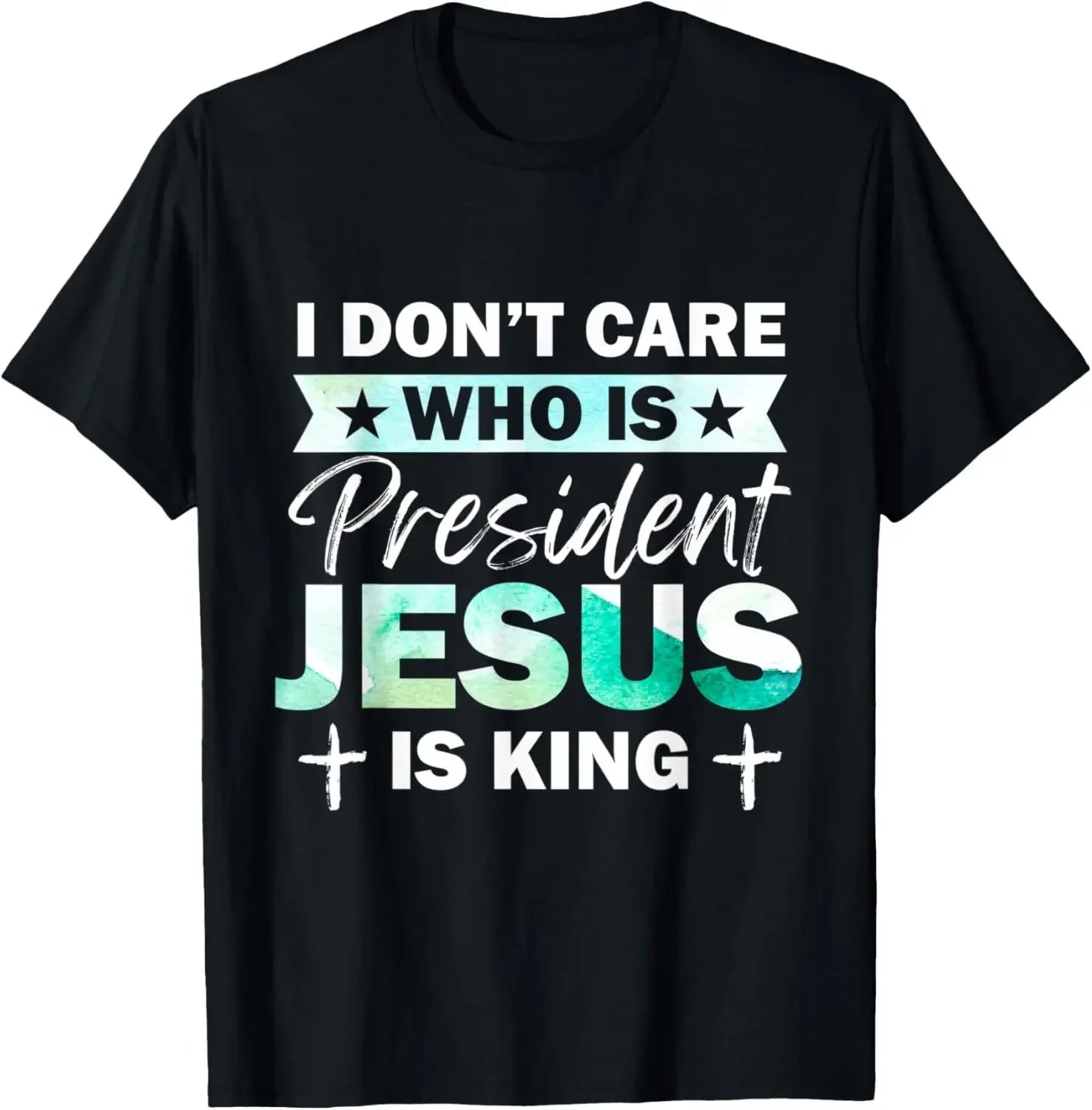 Christian Jesus Is King Design Crown T-Shirt Street Casual Couple Clothes T Shirts for Men Camisetas