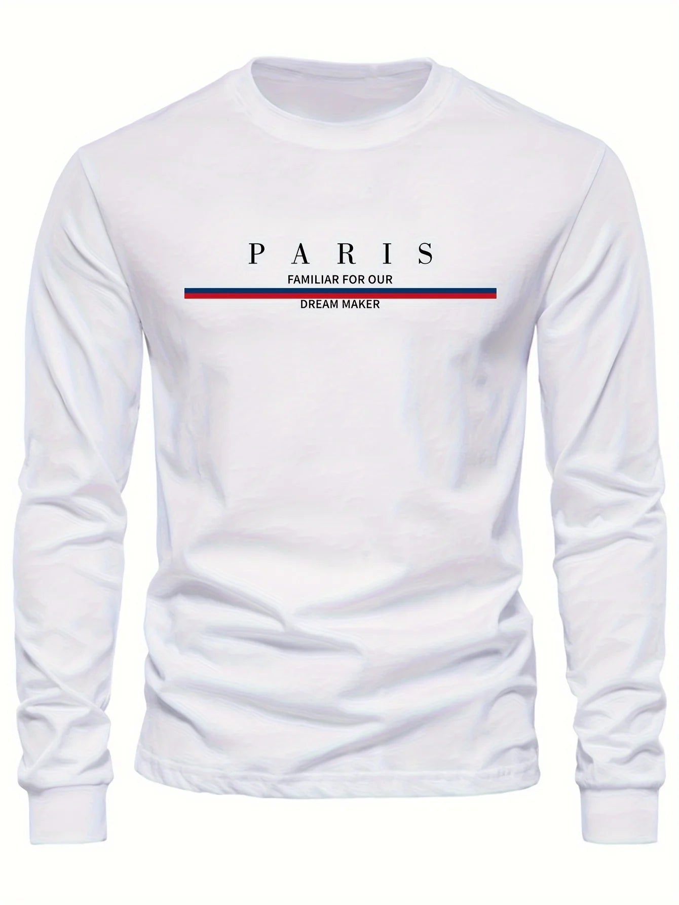 Men's Paris print SWEATS Hoodies Loose Fit Print Casual Round Neck Top Men's autumn and winter warm round neck hoodie