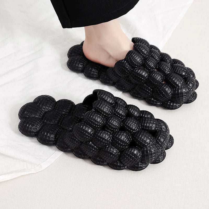 Women Man Soft Bubble Slippers Fashion New EVA Cool Home Beach Shoes Massage Sole Slippers Designer Indoor Peanut Slipper