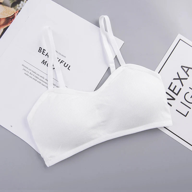Women Rib Crop Tops Sexy Active Bras No Wire Push Up Bra Intimates Brassiere Underwear Female Solid Lingerie Wireless Bralette