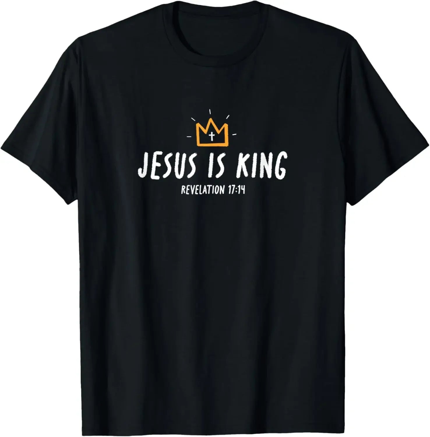Christian Jesus Is King Design Crown T-Shirt Street Casual Couple Clothes T Shirts for Men Camisetas