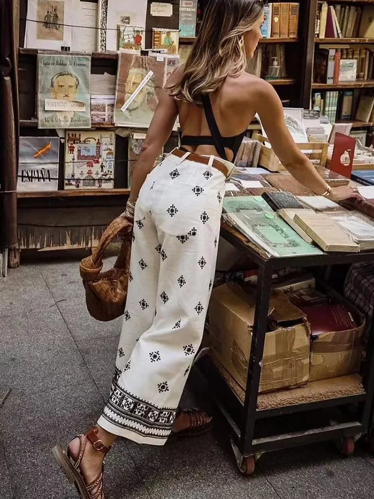 Vintage Women Loose Boho Linen Pants Summer Fashion Ladies Vocation Soft Embroidery Trousers Female Casual Bottoms Chic